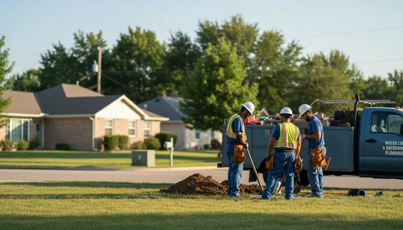 Residential water line and bathroom plumbing service in Hamilton, PA
